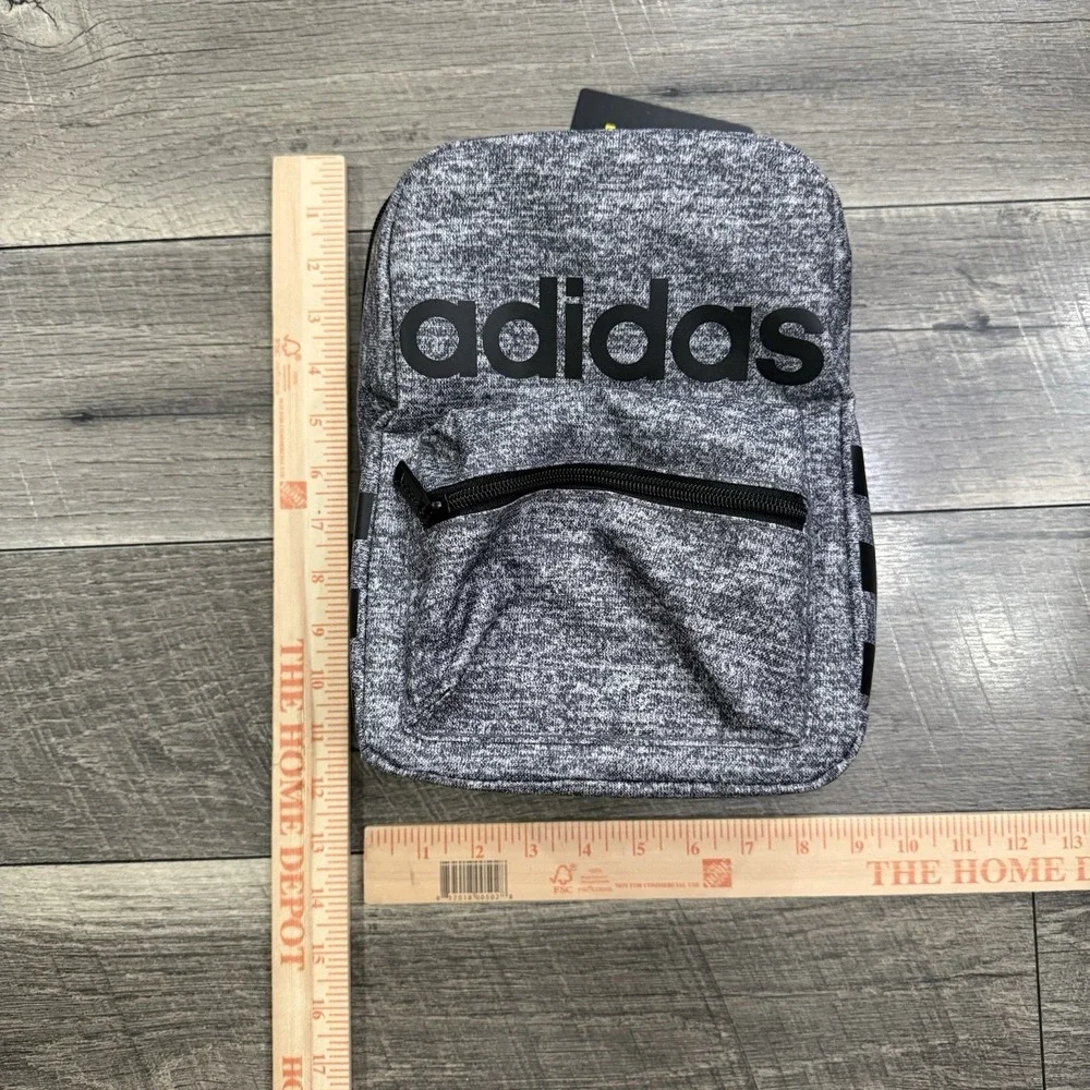 Adidas Santiago Insulated Lunch Bag Cooler Top Handle Jersey Onyx Grey Black NWT